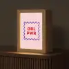 Grl pwr - Roze - Kader Light Box met kabel (Tafellamp) klein -z3d_website
