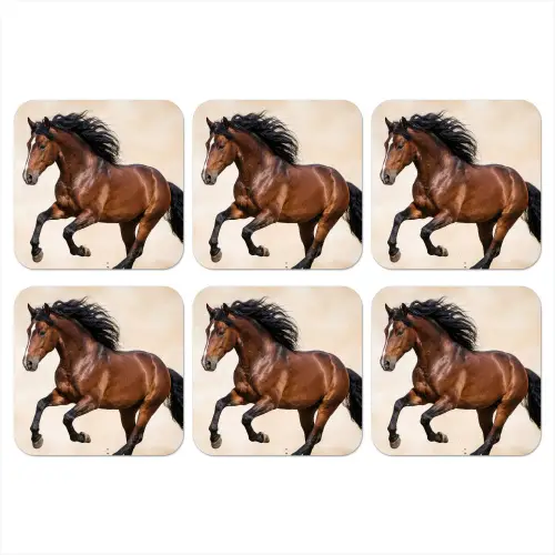 Paard - Galop - Energie onderzetter kurk middel -3d