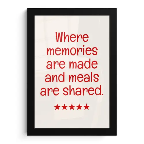 Quote - Sterren - Rood - Memories fotolijst zwart zonder passe partout klein -3d