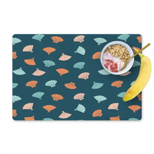 Zee - Dieren - Donkerblauw - Schelpen Placemat vinyl groot 368 -zzzproduct_Kitchenyeah-website