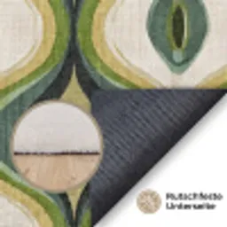 Abstract - Ritmisch - Groen Vloerkleed Rechthoek klein 1091 -uniquesellingpoint_antislip_DE_DE
