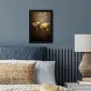 Wereldkaart - Goud - Roest fotolijst zwart zonder passe partout klein -sfeer3