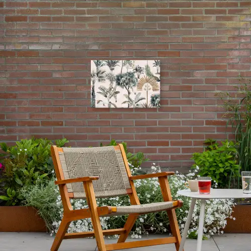 Bladeren - Monstera - Jungle - Tropical Tuinposter op houten frame 2 cm dik klein -sfeer3