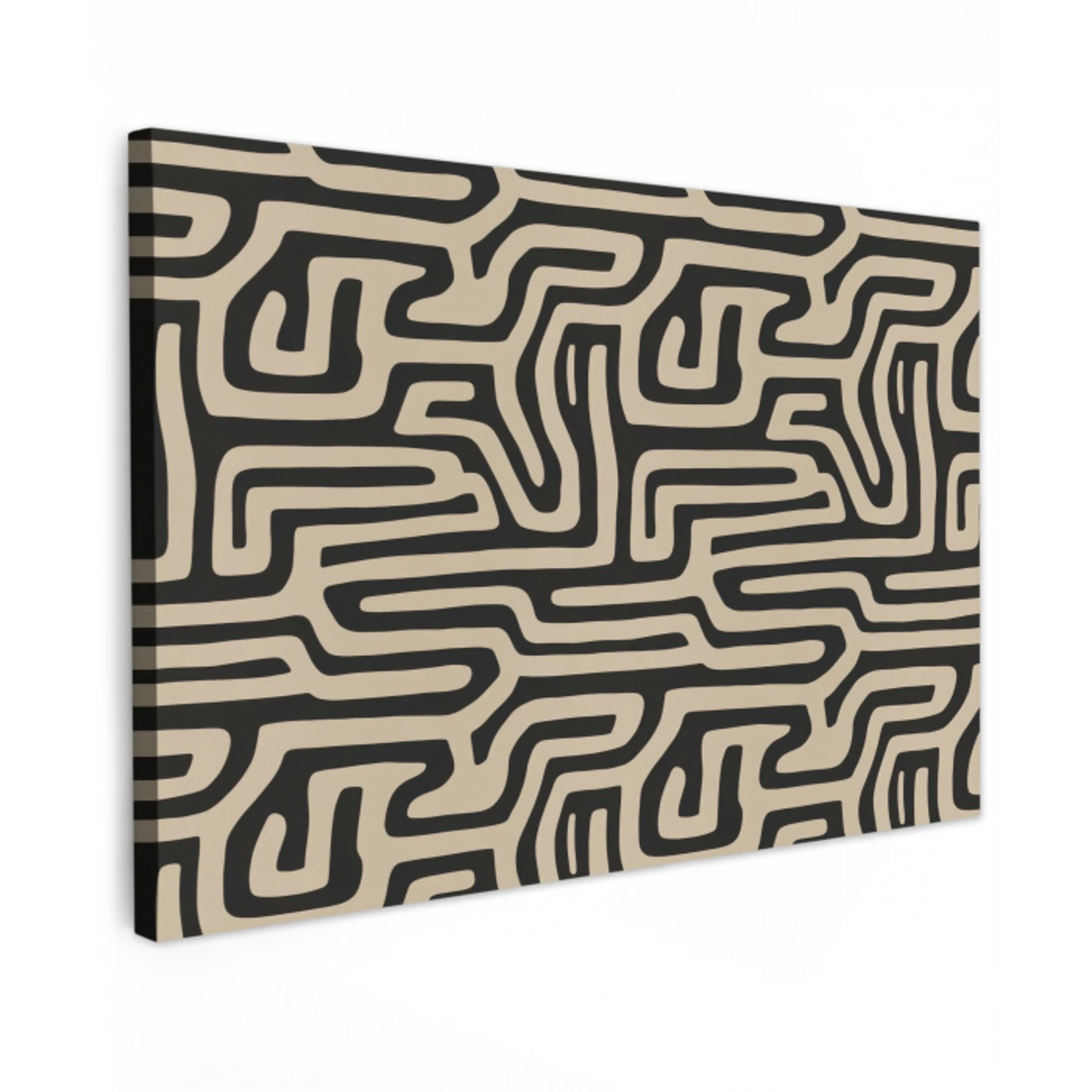 Grafisch - Lijnen - Zwart Tuinposter op houten frame 2 cm dik klein 845 -3d