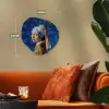 Meisje met de parel - Delfts blauw - Vermeer - Bloemen - Schilderij - Oude meesters Wandcirkel Organisch Forex 3mm klein -sfeer3