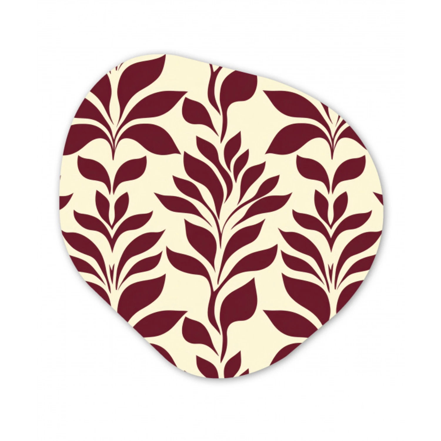 Abstract - Bladeren - Burgundy Wandcirkel Organisch Forex 3mm klein 629 -3d