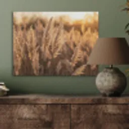 Rietpluimen - Gras - Zonsondergang - Goud - Serene PET vilt klein -sfeer2