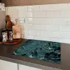 Oeroude Groene Marmerdiepten Inductie beschermer vinyl 3mm middel -sfeer3