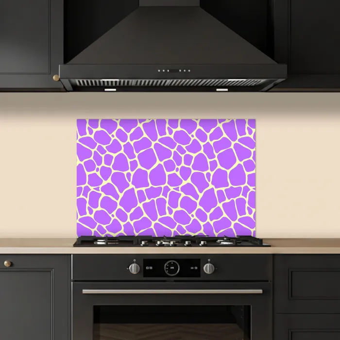 Paars - Vlekken - Geel - Pastel keuken achterwand spatscherm klein 900 -sfeer1