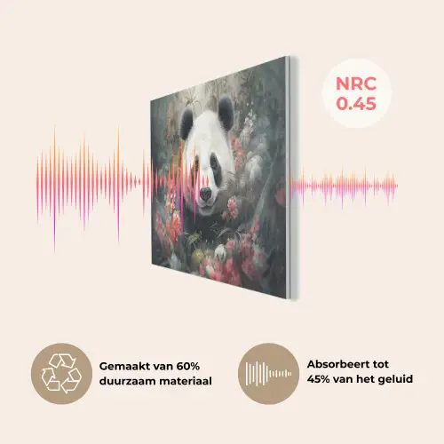 Panda - Wilde dieren - Bloemen - Natuur PET vilt klein -USP_NL