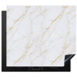 Wit - Marmer - Goud - Luxueus Inductie beschermer vinyl 3mm middel 274 -3d