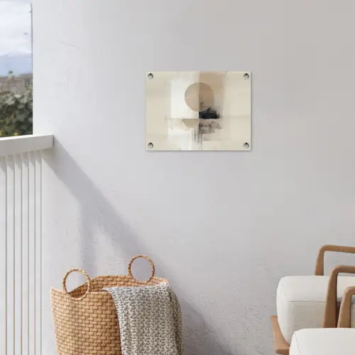 Cirkel - Compositie - Diepte - Beige tuinposter los doek klein -sfeer8