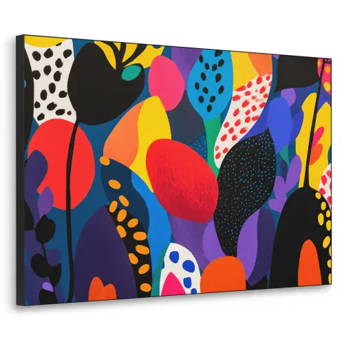 Bloemen - Bladeren - Abstract - Rood Textielframe - compleet frame klein -3d