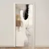 Abstracte kunst - Grijs - Industrieel deurposter klein -3d_beige