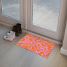 Patroon - Roze - Oranje - Abstract - Modern Deurmat klein -sfeer3