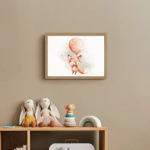 Vos - Pastel kleuren - Dier Light Box met batterij (Wandlamp kind) middel -sfeer2_kind