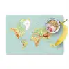 Wereldkaart - Realistisch - Blauw Placemat vinyl groot -zzzproduct_Kitchenyeah-website