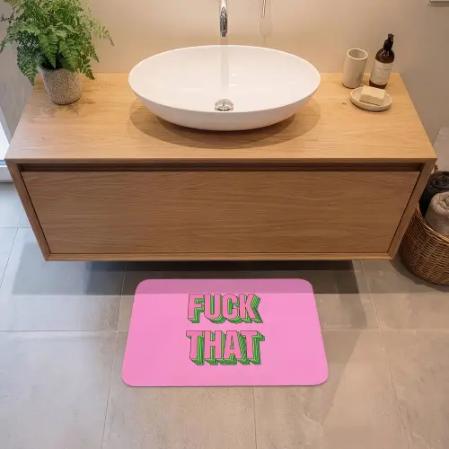 Tekst - Bold - Roze Badmat klein -sfeer1