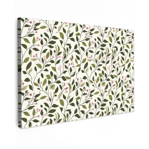 Bladeren - Bessen - Roze Tuinposter op houten frame 2 cm dik klein 845 -3d