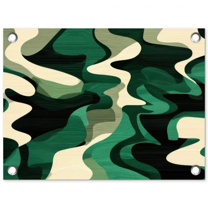 Abstract - Camouflage - Groen tuinposter los doek klein -3d