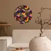 Warm - Patroon - Penseel - Viooltjes Wandcirkel behangsticker klein 186 -sfeer1