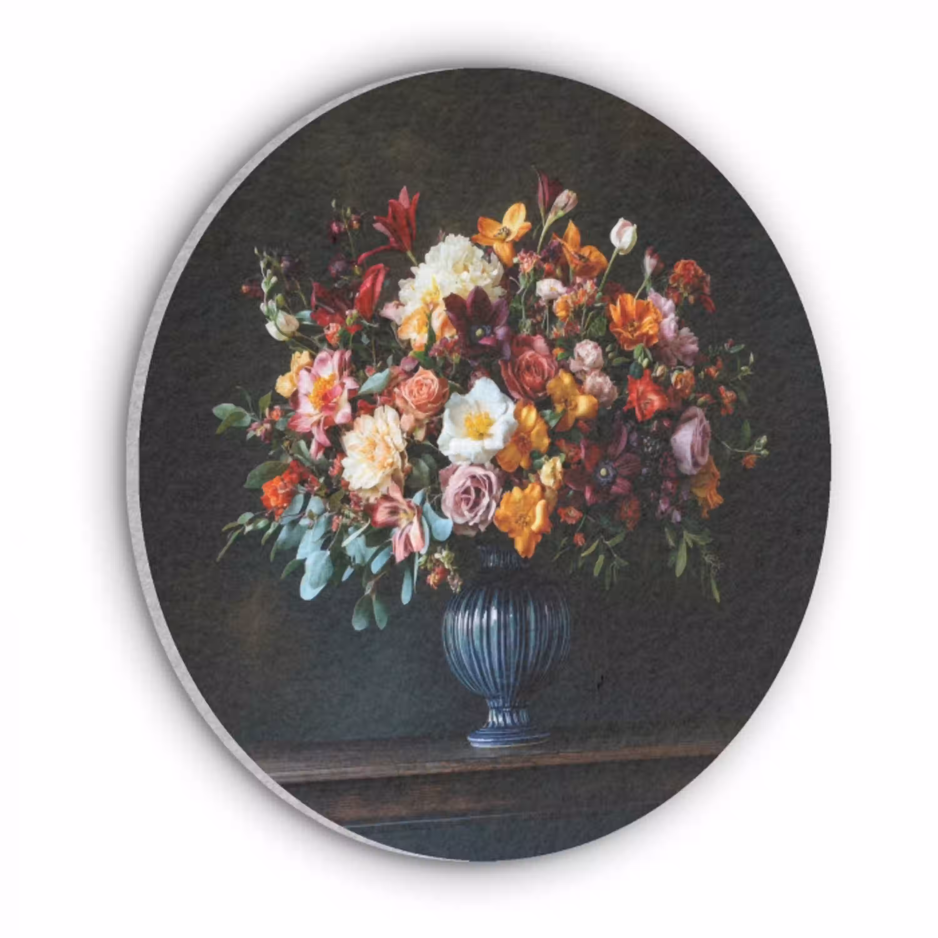 Groot - Bloemen - Vaas - Boeket Akoestische PET Vilt - Rond klein -3d