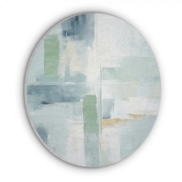 Verf - Moderne kunst - Abstract - Grijs Akoestische PET Vilt - Rond klein -3d