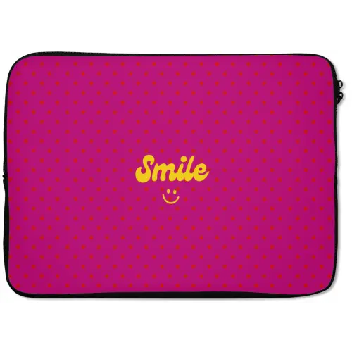 Smile - Stippen - Roze laptophoes neopreen klein -zkaufland3dotto