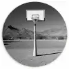 Basketbalpaal - Landschap - Zand - Wit Wandcirkel kunststof plaat 5mm dik klein -3d
