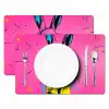 Konijn - Felroze - Sjaal - Abstract Placemat vinyl groot -zzsfeer2_Kitchenyeah-website