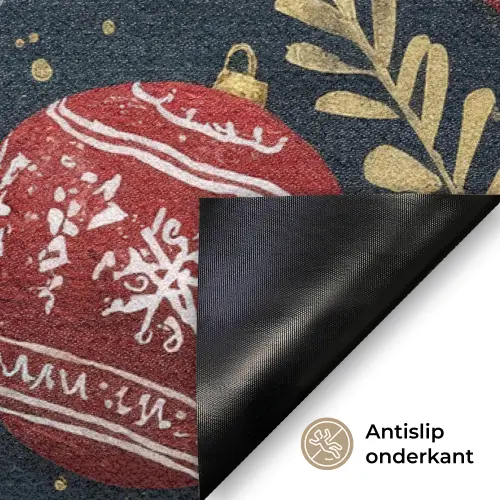 Feestelijk - Kerstgroet - Kleurrijk Deurmat klein -antislip_NL