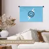Smiley - Blauw - Bliksem Wandkleed katoen klein -sfeer1