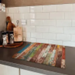 Kleurrijk Verweerd Hout Inductie beschermer vinyl 3mm middel -sfeer3