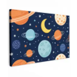 Ruimte - Planeten - Kleurrijk canvas 2cm klein -z3d