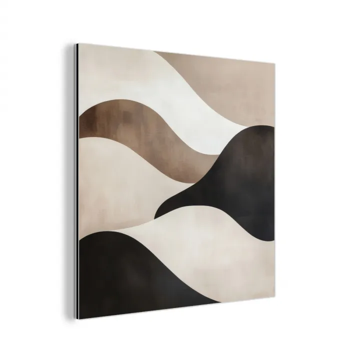 Golven - Abstract - Beige aluminium wit klein -3d
