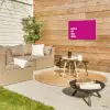 Focus on the good - Roze - Simple Tuinposter op houten frame 2 cm dik klein -sfeer2