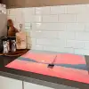 Zeilboot - Roze zee - Zonsondergang - Bergen Inductie beschermer vinyl 3mm klein -sfeer3