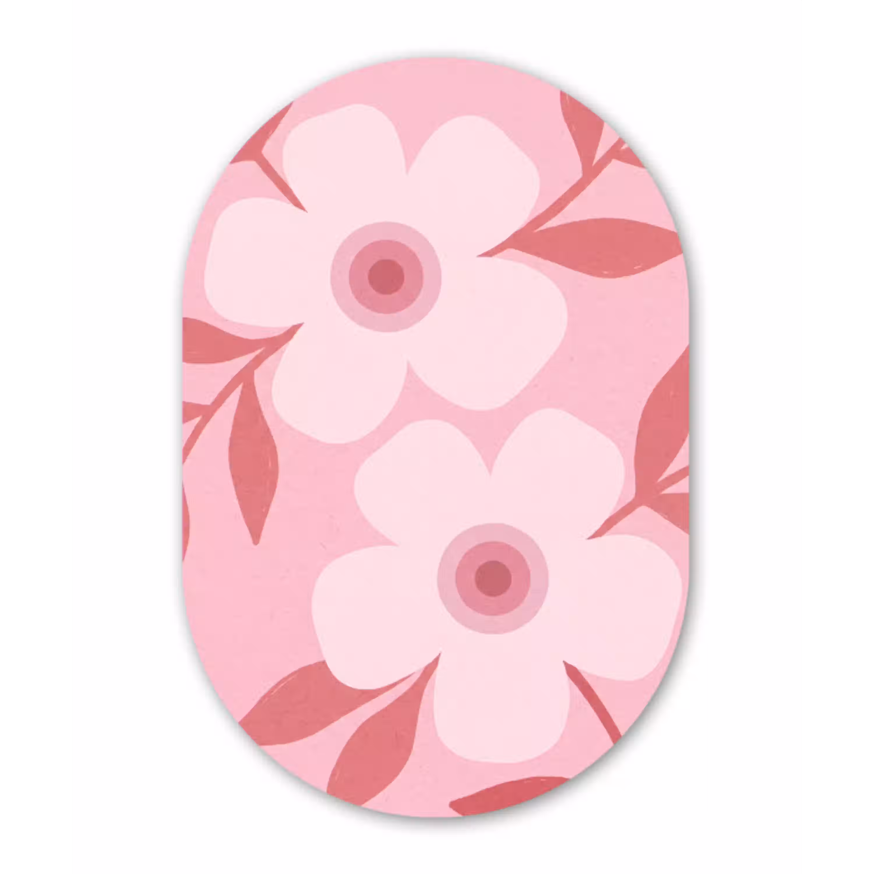 Bloemen - Abstract - Modern - Roze - Natuur Wandcirkel Ovaal Aluminium middel -3d