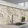 Textuur - Reliëf - Beige keuken achterwand 2 middel 871 -3d_schuin