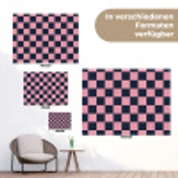 Traditioneel - Patroon - Blauw - Roze tuinposter los doek klein 239 -Xsfeer9_DE