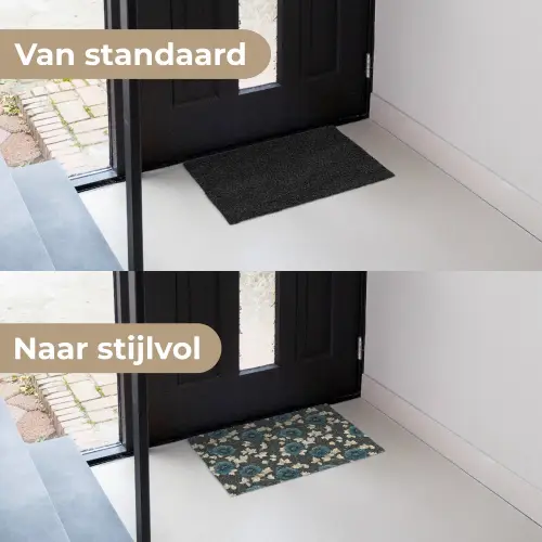 Botanisch - Bloemen - Blauw Deurmat klein 898 -voor-na_NL