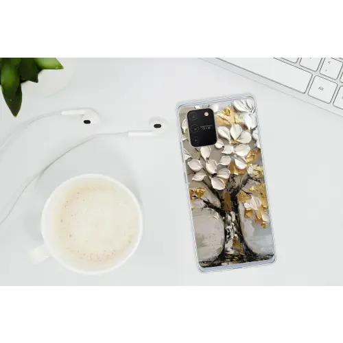 Boom - Beige - Grijs - Goud - Abstract Telefoonhoesje Samsung Galaxy S10 Lite klein -oordopS10Lite