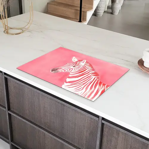 Zebra - Pink - Verf Inductie beschermer vinyl 3mm klein -sfeer8