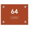 Roestbruin - Modern Naambord Rechthoek middel -3d