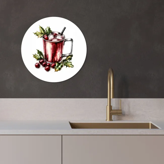 Drank - Winter - Cocktail - Rood KitchenYeah - Keuken - Wandcirkel Forex klein -sfeer1