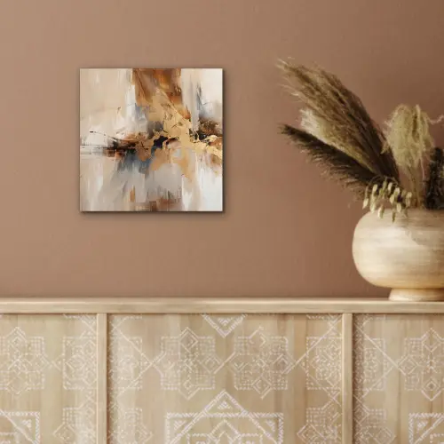 Modern - Bruin - Abstract - Beige aluminium wit klein -sfeer4