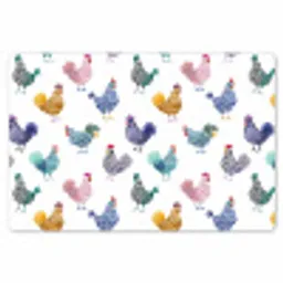 Kippen -Aquarel - Kleurrijk Placemat vinyl groot 368 -zzsfeer1_Kitchenyeah-website