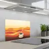 Koffie - Landschap - Oranje - Koffiebonen keuken achterwand spatscherm klein -3d_schuin