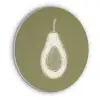 Avocado - Minimalistisch - Illustratie - Groen Akoestische PET Vilt - Rond klein -3d