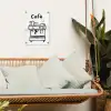 Illustratie - Café - Koffiemachine - Kopjes tuinposter los doek klein -sfeer7